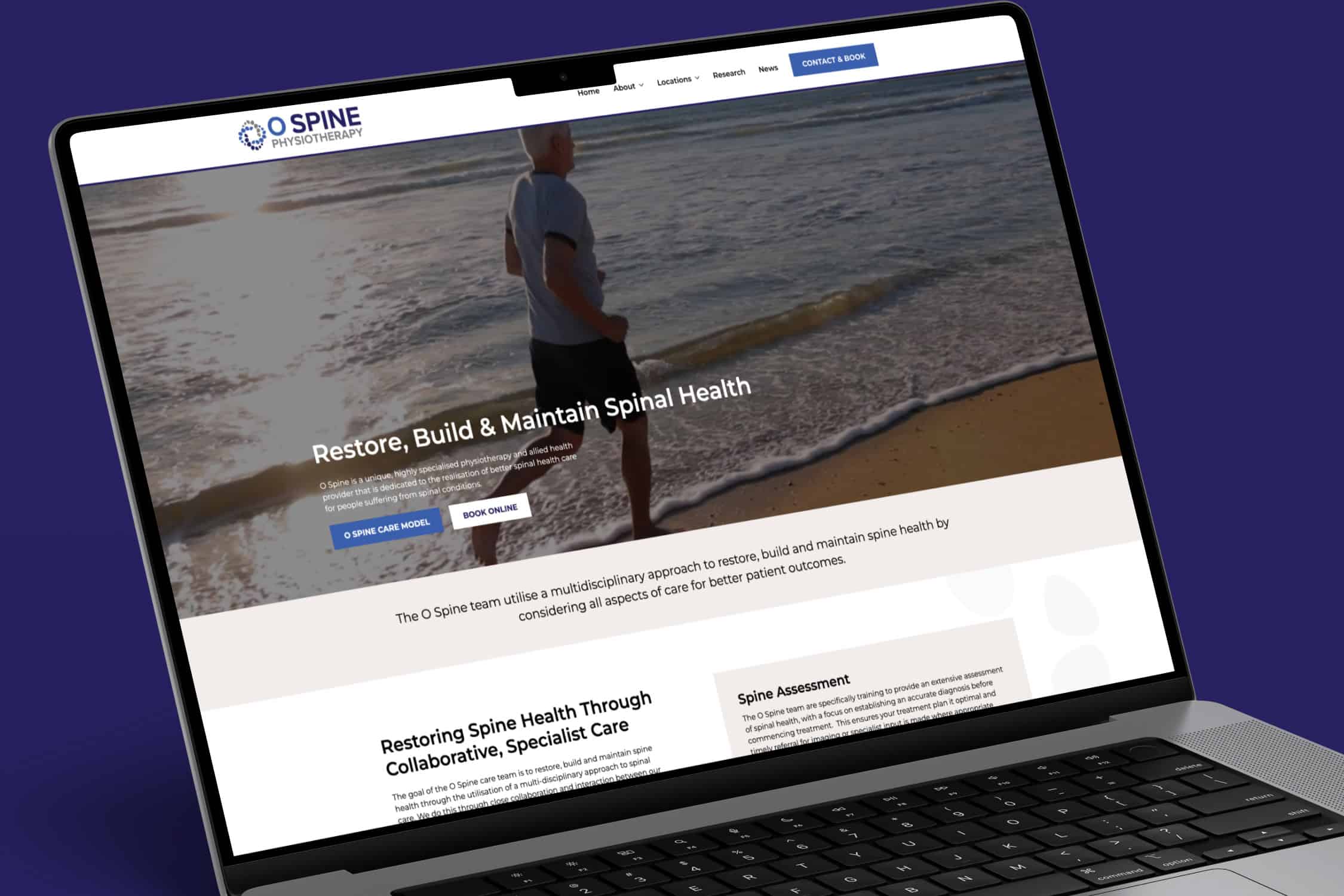 o spine physiotherapy website development