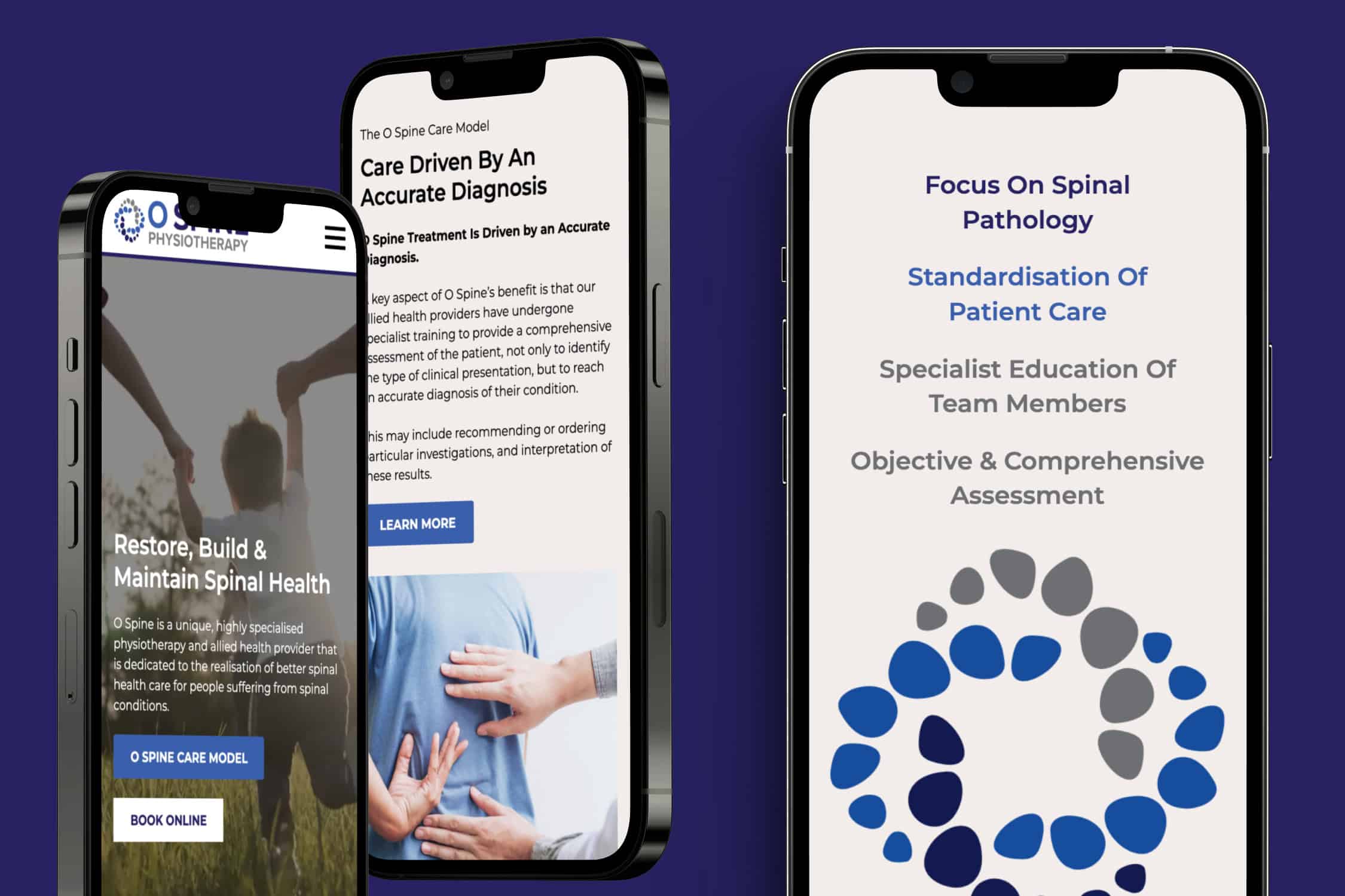 o spine physiotherapy website development