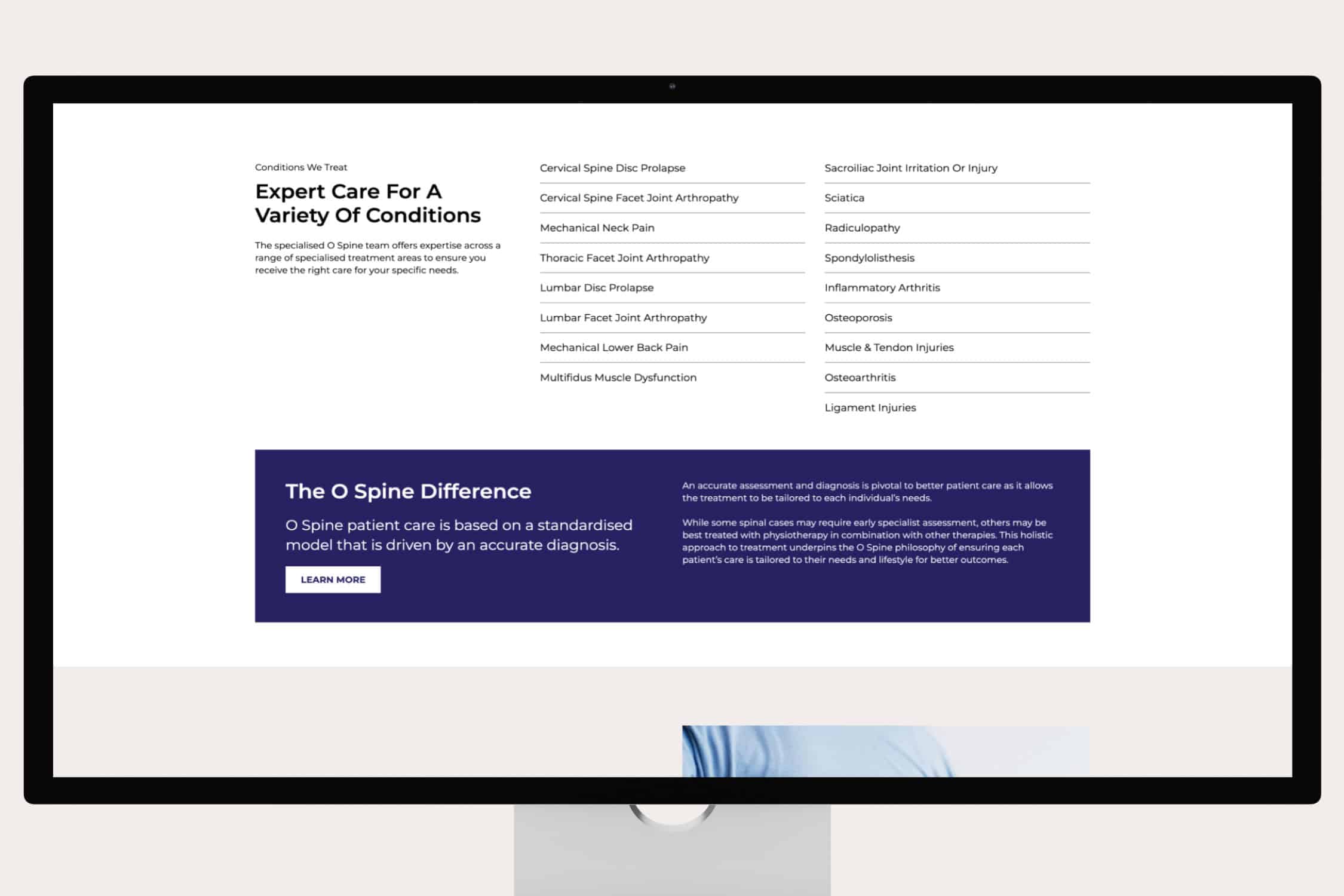 o spine physiotherapy website development