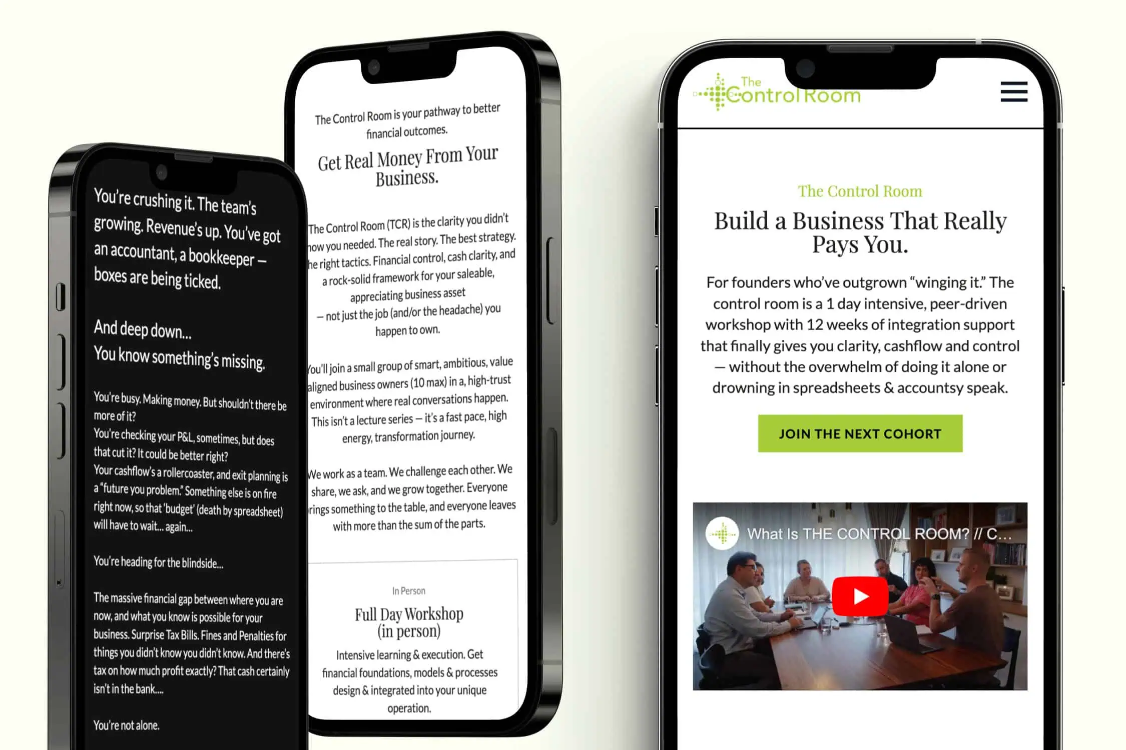 the control room wordpress website development